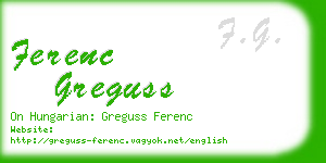 ferenc greguss business card